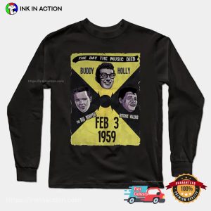 The Day The Music Died Buddy Holly The Big Bopper Ritche Valens 1959 Memorial Tee 3