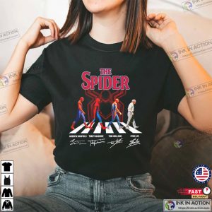 The Spiderman And Stan Lee Walk Abbey Road Signatures T Shirt 1