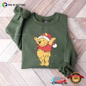 Vintage disney winnie the pooh Christmas Lighs Decoration Cute Shirt 3