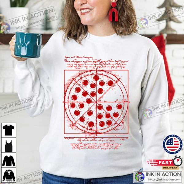 Vitruvian Pizza Leonardo Da Vinci T-Shirt, Pizza National Day Merch