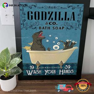 Wash Your Hands Funny Godzilla 2023 Movie Poster