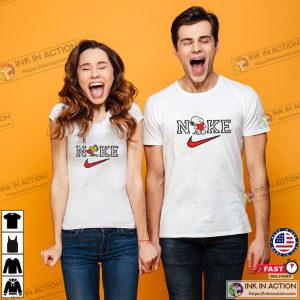 Woodstock And Peanuts Snoopy Valentine Nike Matching Couple Tee