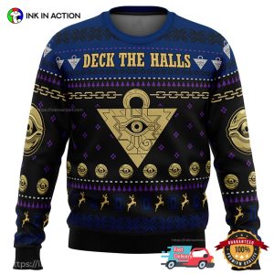 Yugioh Deck The Halls Ugly Christmas Sweater