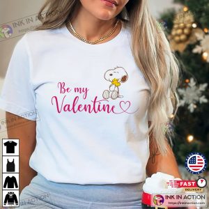 be my valentine charlie brown Peanuts Snoopy and Woodstock T Shirt 1