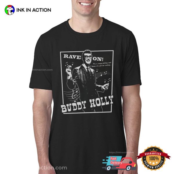 Buddy Holly Songs Rave On Vintage Music T-Shirt