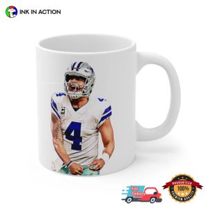 dak prescott Coffee Cup, Dallas Cowboys Football Mug 1