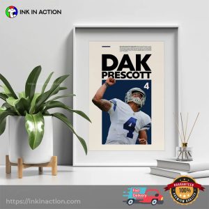 dak prescott of the dallas cowboys No. 4 NFC Poster 2
