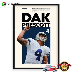 dak prescott of the dallas cowboys No. 4 NFC Poster 3