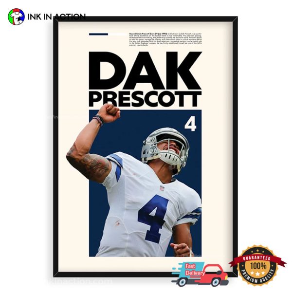 Dak Prescott Of The Dallas Cowboys No. 4 NFC Poster