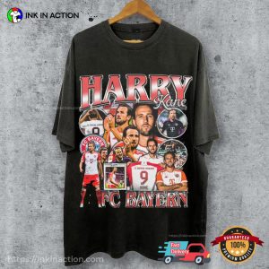 Harry Kane Bayern Munich Vintage 90s Graphic Style T-shirt