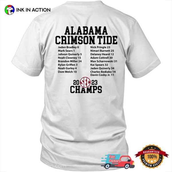 Sec Championship 2023 Alabama Crimson Tide Team 2 Sided T-shirt