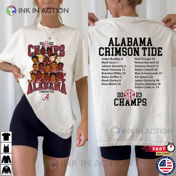 Sec Championship 2023 Alabama Crimson Tide Team 2 Sided T-shirt