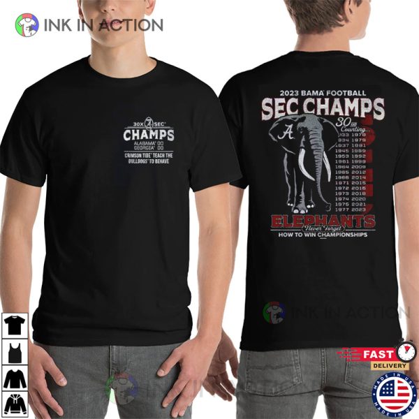 Sec Championship 2023 Bama Football Retro 2 Sided Shirt