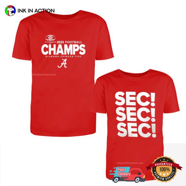 Sec Championship 2023 Football Alabama Crimson Tide 2 Sided T-shirt