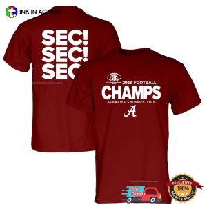 Sec Championship 2023 Football Alabama Crimson Tide 2 Sided T-shirt