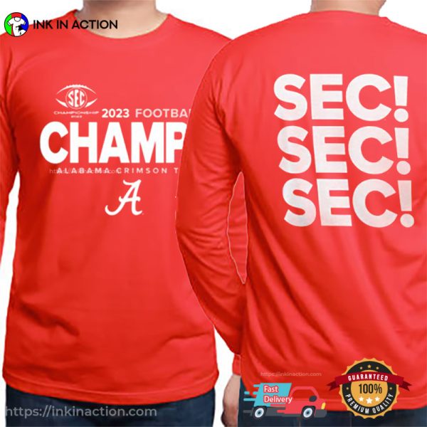 Sec Championship 2023 Football Alabama Crimson Tide 2 Sided T-shirt