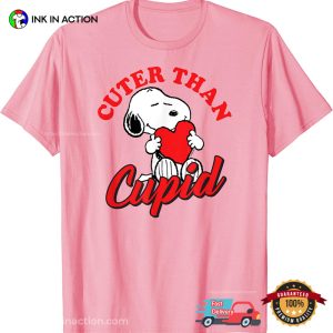 snoopy valentine Cuter Than Cupid Cartoon T Shirt 4