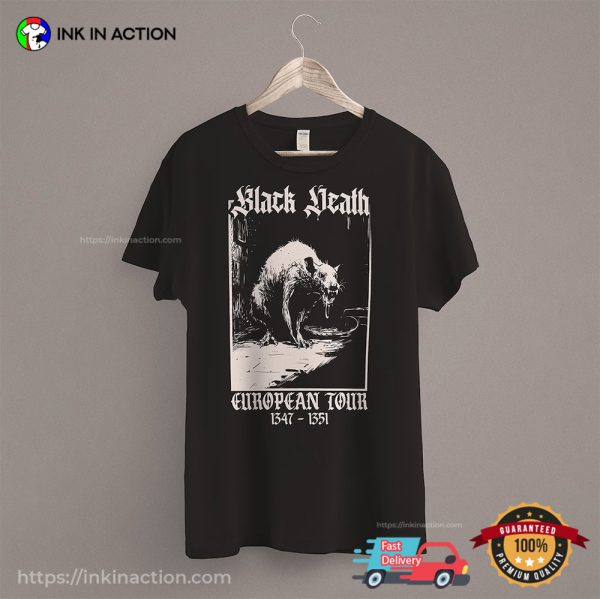 The Black Death Medieval Rat Gothic Grunge History Tees