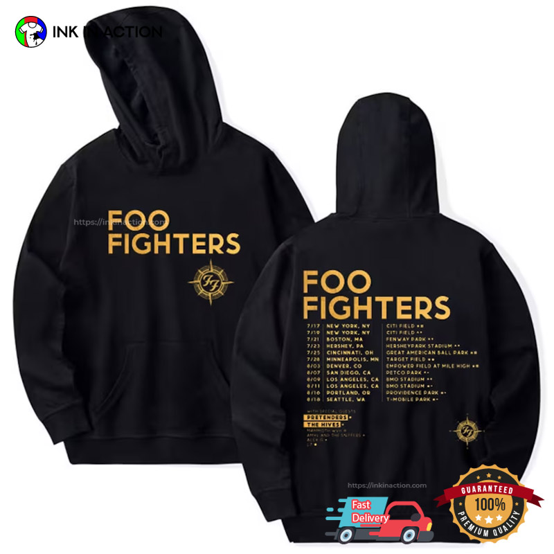 The Foo Fighters Rock Band Tour US 2024 2 Sided T-shirt