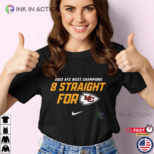 2023 AFC West Champions 8 Straight For Kansas City Chiefs T-Shirt