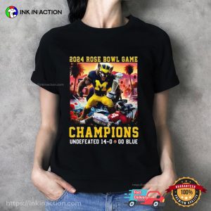 2024 Rose Bowl Game Champions Undefeated Michigan Wolverines Mascot T Shirt 2