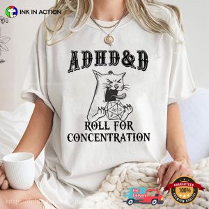 ADHD&D Roll For Concentration Funny Cat dnd shirts 3