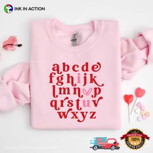 Aphabet I Love U T Shirt, lovers day gift 1