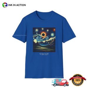 April 8th 2024 Total Solar Eclipse Path Starry Night Art T-Shirt