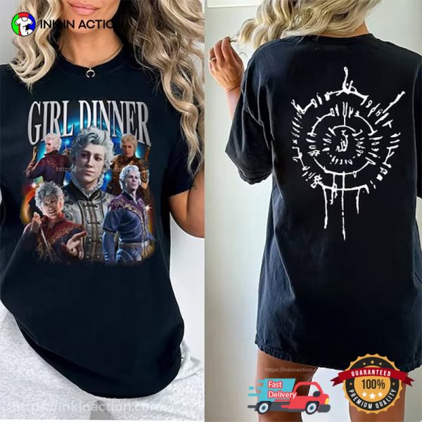 Astarion Girl Dinner Graphic T-Shirt, Baldur’s Gate Game Apparel