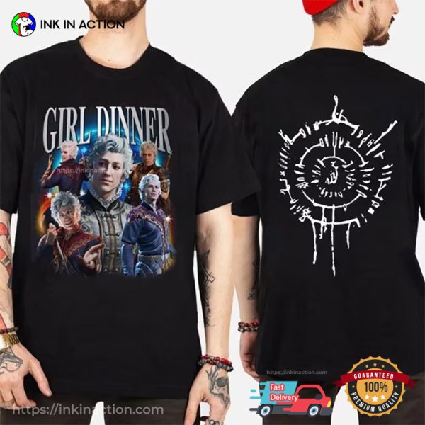 Astarion Girl Dinner Graphic T-Shirt, Baldur’s Gate Game Apparel