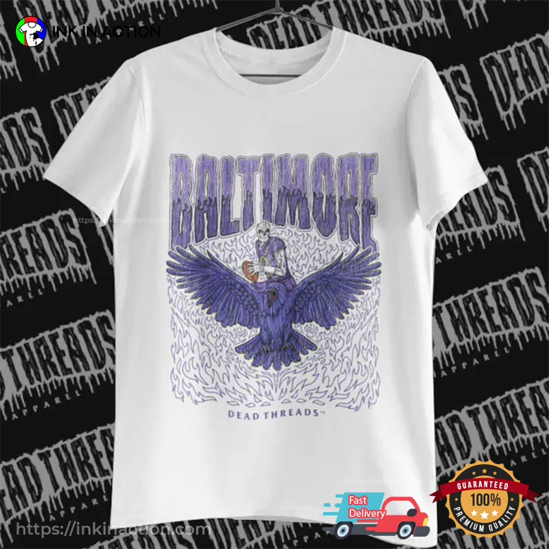 BALTIMORE FOOTBALL Dead Threads T-Shirt, NFL Baltimore Ravens Merch