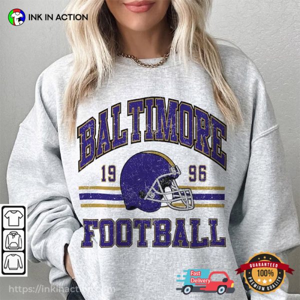 Baltimore Football 1996 Vintage Tee, NFL Baltimore Ravens Merch