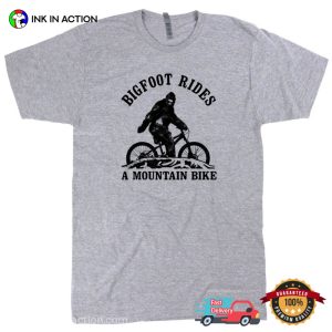 Bigfoot Rides A Mountain Bike funny bicycle shirts 2