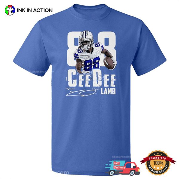 CeeDee Lamb Dallas Cowboys Number 88 Signature T-Shirt