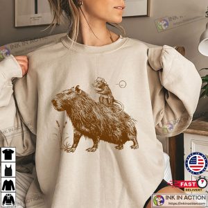 Cowboys Rat Ride Capybara Funny Animal T-Shirt
