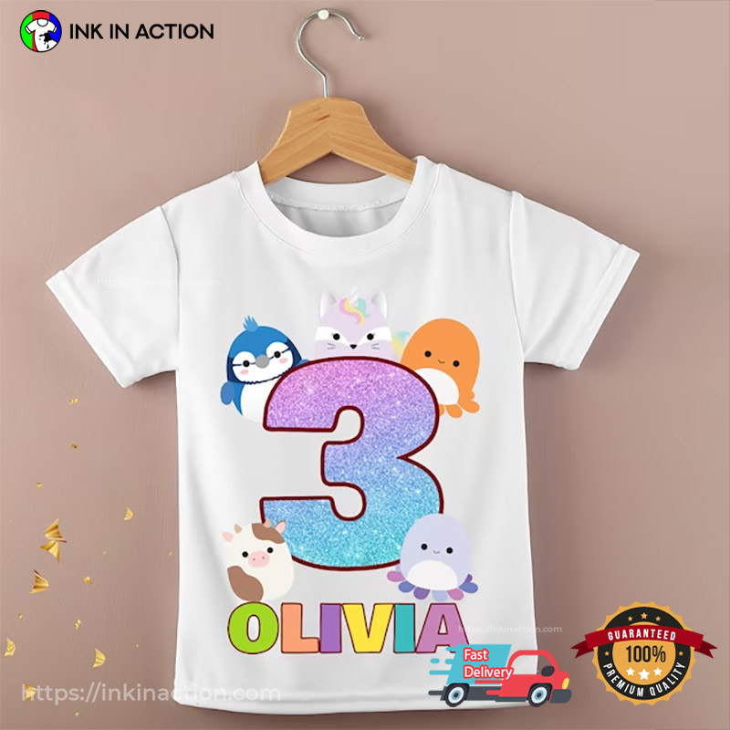 Custom SQUISHY MALLOWS Animals Happy Birthday T-Shirt