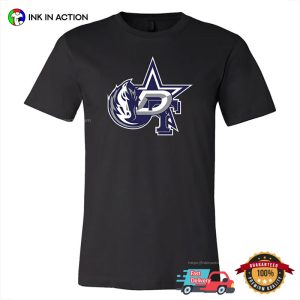 Dallas Cowboys Mavericks Stars Mash Up Logo T shirt 3
