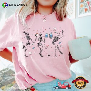 Dancing Skeleton Nurse Comfort Colors shirts for valentines 1
