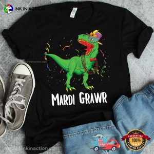 Dinosaur Mardi Grawr Funny mardi gra tuesday T Shirt 1