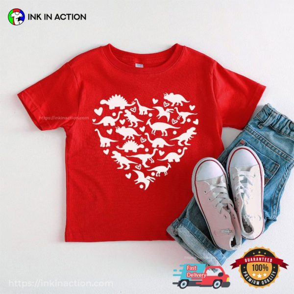 Dinosaur Valentines Heart Unisex T-Shirt