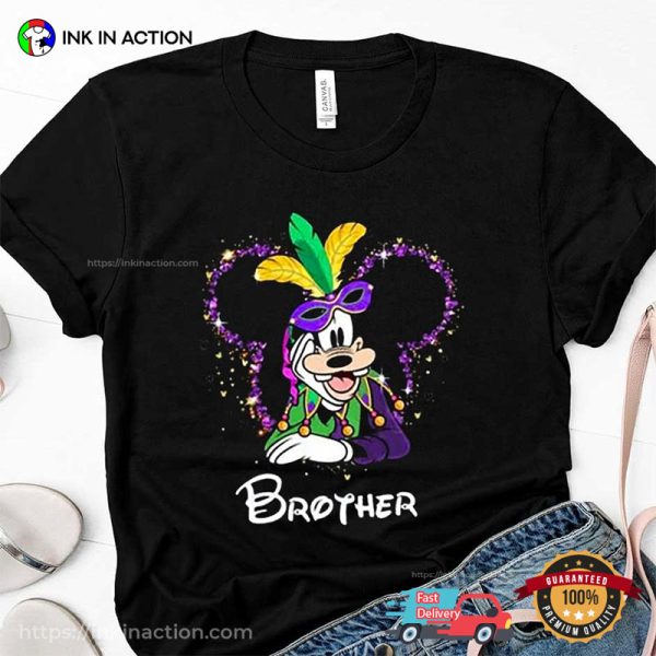 Disney Goofy Brother Mardi Gra Tuesday T-Shirt