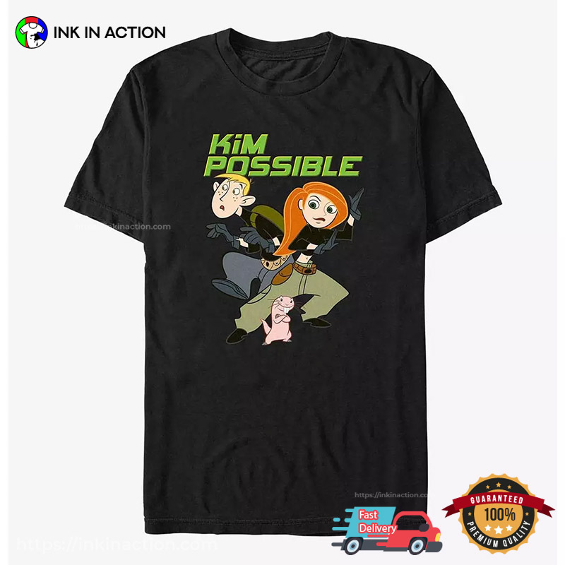 Disney Kim Possible Team T-Shirt, Kim Possible Cartoon Merch