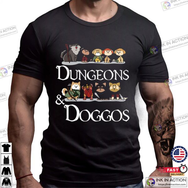 Dungeons & Doggos Cute Dungeons And Dragons T-shirt