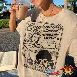 Emotionally Attached Support Group Comic Cover Comfort Colors T Shirt, great gifts for book lovers 2