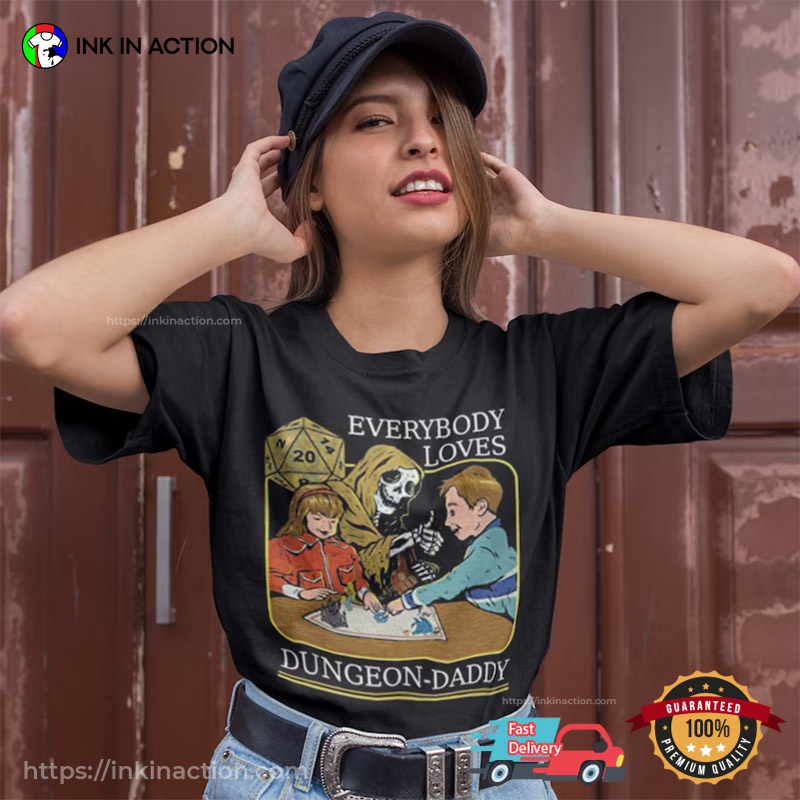 Everybody Loves Dungeon Daddy Role Game Retro DnD Shirts