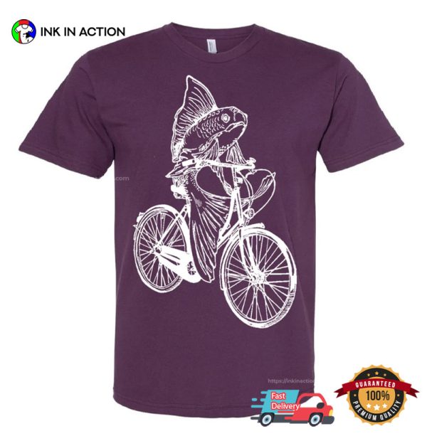 Fish On A Bicycle Funny Cycling T-shirts