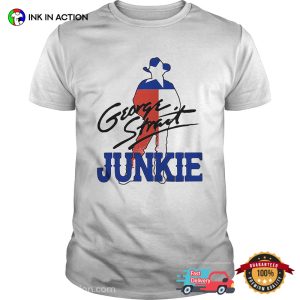 George Strait Junkie USA Flag Signature T Shirt, george strait 2024 Merch 4