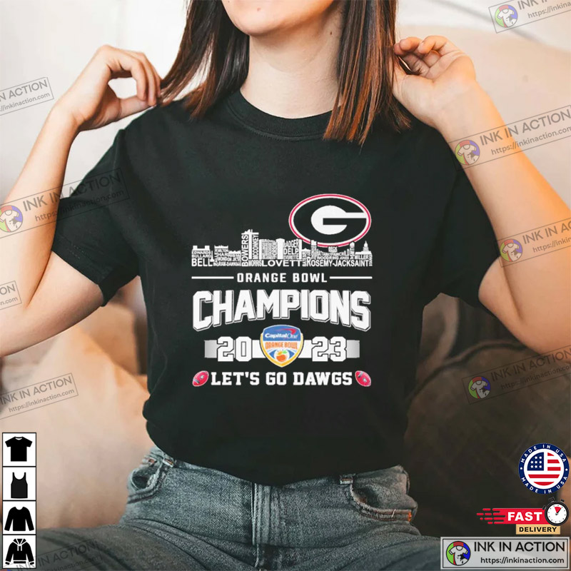 Georgia Bulldogs Football 2023 Orange Bowl Champions T-Shirt
