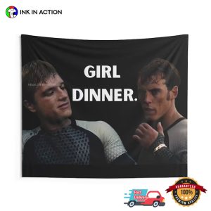 Girl Dinner hunger games peeta mellark Funny Flag 1