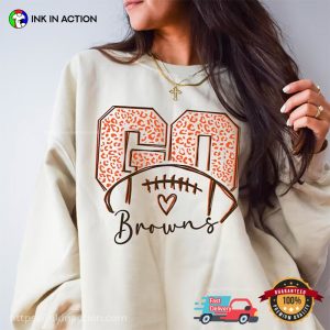 Go Browns, Cleveland Browns Brownie Football Tee 3